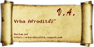 Vrba Afrodité névjegykártya